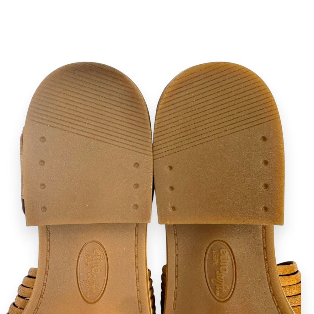 Comfort Sandals Eurosoft 8.5 Tan Strappy Block Heel Naidley New - Picture 13 of 14